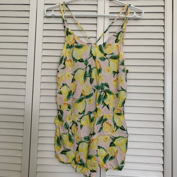 Small Forever 21 lemon 🍋 print romper beach coverup - Picture 3 of 7